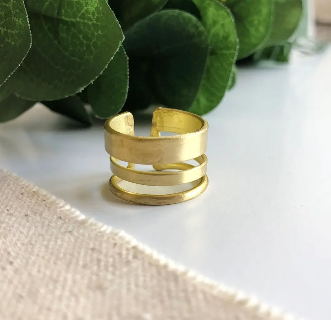 Evolving Layers Gold Ring